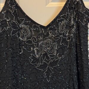 Beaded Holiday/New Years/special occasion black dress with all-over beading